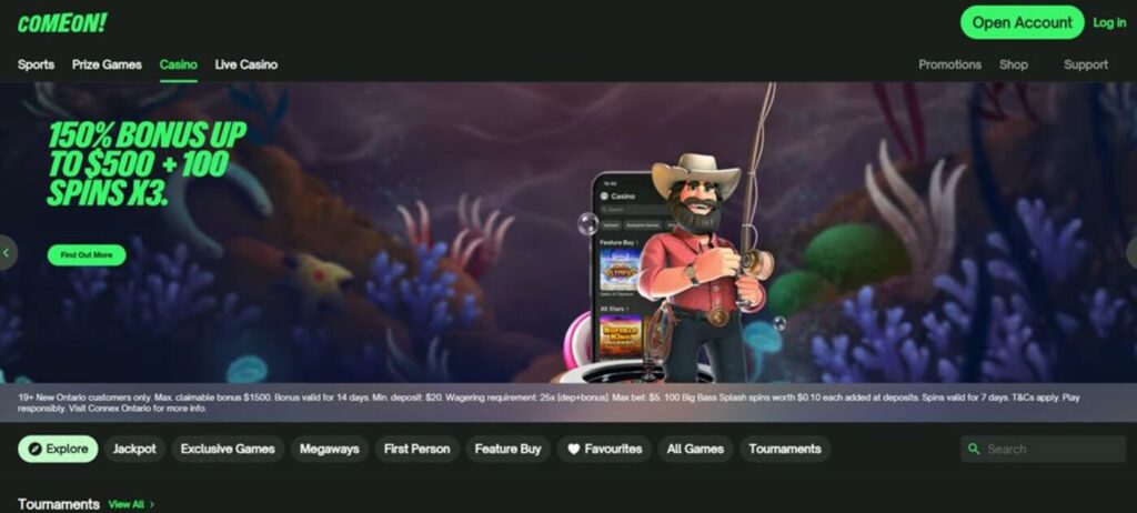 ComeOn casino bonus