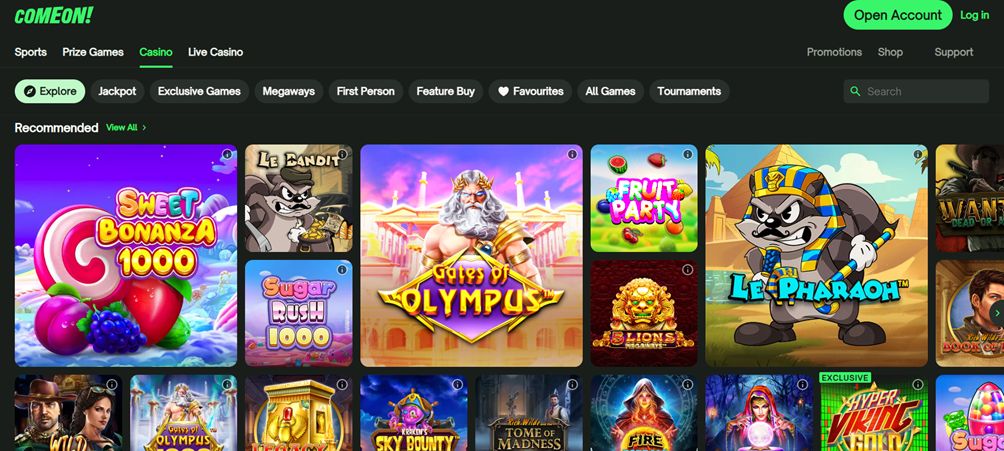 ComeOn second  section